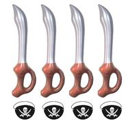 4 Espadas Inflables De Pirata, 4 Ojos Pirata, Palo De Machete, Globo Sable Inflable, Noche Temática Pirata, Accesorios De Traje De Pirata, Suministros De Cosplay Piratas
