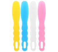 4 espátulas dentales de 19,5 cm, resistentes al calor, espátula cosmética, espátula de plástico, herramienta dental para medicina dental, crema (azul, amarillo, rosa y blanco)