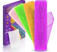 4 esponjas de baño africanas de red larga que transforma tu rutina de ducha con esponjas de baño africanas para piel exfoliada y suave (morado, rosa, verde, naranja)