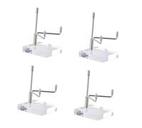 4 estantes ajustables con brazo de metal multiusos para manualidades minerales, base de madera, galería, solución decorativa para hogar, brazo de metal ajustable, soporte de exhibición para en roca