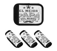 4 etiquetas adhesivas cómodas para maletas para maletas, diseño de Papá Mundo S, idioma español