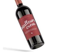 4 etiquetas adhesivas para personalizar con texto para botella de vino o champán Cuvée Mejores V?ux - Fiestas de fin de año - Año Nuevo - Regalo - Tamaño 9 x 12 cm