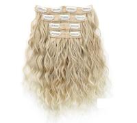 4 extensiones de cabello con clip, 12 pulgadas, corto, rizado, ondulado, trama de encaje invisible, postizos naturales suaves for mujeres (3.53 oz) Easy Installation and Removal(27T613#)