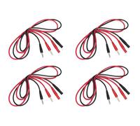 4 extensiones de cable de prueba de multímetro de 4 mm, conector macho a hembra, sondas de cables medidores, enchufe banana a cables de cocodrilo, sondas para pruebas eléctricas de multímetro, rojo y
