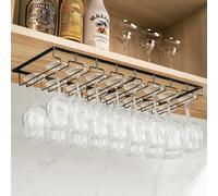 4 Filas Soportes para Copas de Vino de Metal, 2 Piezas Colgador de Copas Invertido, Estante de Almacenamiento de Metal, para Bar Restaurante Cocina