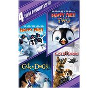 4 Film Favorites, Critters with Character Collection: Happy Feet, Happy Feet Two, Cats & Dogs, and Cats & Dogs: Revenge of Kitty Galore