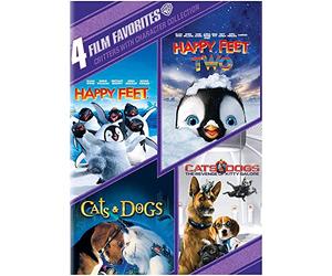 4 Film Favorites, Critters with Character Collection: Happy Feet, Happy Feet Two, Cats & Dogs, and Cats & Dogs: Revenge of Kitty Galore
