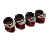 4 filtros de aire ovalados para carburador de 54 mm, compatibles con Honda CB650, CB750, CB900, CB1000, CB1100 y CBX. Doble capa acero inoxidable Colector goma 45° univ