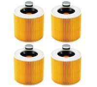 4 Filtros De Cartucho, para aspiradoras WD1, WD2, WD3, Para Kärcher WD3 filtros de Repuesto compatibles, ambién Adecuados para Filtros de Aspiradoras en seco y Húmedo