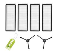 4 filtros HEPA compatibles con Roborock Qrevo S/Qrevo Plus/Qrevo Curv/Qrevo Pro/Qrevo MaxV/Qrevo Curve Robot, 2 cepillos laterales, accesorios de repuesto compatibles con Roborock aspiradora