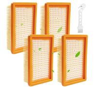 4 filtros planos para aspiradoras Kärcher WD4 WD5 WD6 MV4 MV5 MV6, accesorios para aspirador en seco y húmedo, incluye 1 cepillo de limpieza