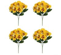 4 flores artificiales realistas para decoración de mesa de boda y fiesta, para el hogar y la oficina, exhibición floral con opciones de arreglo flexible (amarillo)