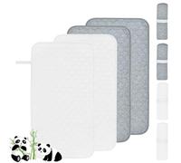 4 forros acolchados impermeables para cambiador de pañales de bebé, lavables y reutilizables, para moisés, cochecito, cama, 68 x 37 cm