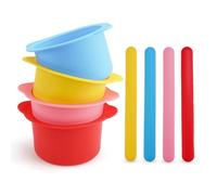 4 forros de silicona para calentar cera, olla de cera de silicona, utilizado para depilación o máscaras faciales, cuenco de silicona, cuenco de silicona para máscara (transparente)