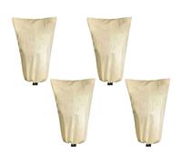 4 fundas aislantes para plantas de invierno, transpirables, fáciles, beige | Aislamiento de invierno, diseño transpirable, fácil de instalar, para jardines, multiuso, instalación para varios usos