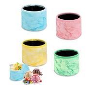 4 Fundas de Neopreno para Helado, CIYIN Estampados Tie-Dye Funda Aislante Cubierta para Ninja Creami NC301, NC300 Series Pintas de Helado, Evita la Condensación y Derrames (16oz)