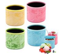 4 fundas de neopreno para helado compatibles con NC501, NC500 Series, reutilizables, con aislamiento térmico, para pintas Ninja Creami Deluxe, evita la condensación y derrames, funda gruesa colorida