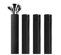 4 fundas de neopreno para ordenar cables, con cremallera, 50 cm cada una, organizador de cables para computadora, TV o consola de juegos, accesorio para juegos