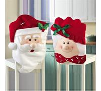 4 fundas de silla de Navidad, fundas de silla con temática de Mr & Mrs Santa Claus, fundas de respaldo de sillas festivas para fiestas, cocina, decoración de comedor de vacaciones