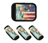 4 fundas para asa de equipaje, bandera del día de los presidentes de Estados Unidos e identificador ancho de equipaje para bolsa de viaje al aeropuerto