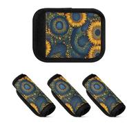 4 fundas para asa de equipaje de Ucrania, girasol, belleza, verano, flores, multiusos, para maleta, bolsas de viaje, Ukraine Girasol Belleza Flores de verano, 1 sizex4