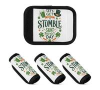 4 fundas para asa de equipaje, Día de San Patricio, preparémonos para tropezar, cómodas asas decorativas para equipaje de viaje, identificador de equipaje