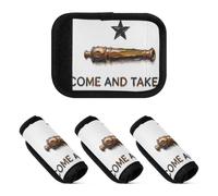 4 fundas para asa de equipaje, diseño de bandera de Texas Come and Take It, accesorio suave y resistente para maleta