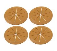 4 fundas redondas de PVC para agujeros de escritorio para cables de escritorio para adaptarse a agujeros de escritorio y ocultar cables para un espacio de trabajo más limpio (marrón, 80 mm)