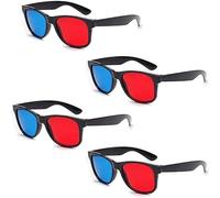 4 gafas 3D de color rojo y azul universales para ver películas de TV, marco de vídeo 3D, gafas de vidrio para juegos de DVD, gafas de estilo 3D para juegos de películas 3D, gafas de visualización 3D
