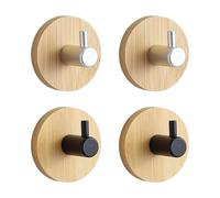4 Ganchos De Base De Madera, Ganchos Redondos, Ganchos Autoadhesivos, Percheros, Accesorios Para El Hogar, Herramientas Para Colgar Artículos