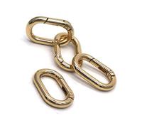4 ganchos de metal dorado con resorte, 3,8 cm, redondos, rectangulares, con broche de presión, para uso al aire libre, camping, pesca, senderismo, viajes, gancho de anillo de bloqueo rápido