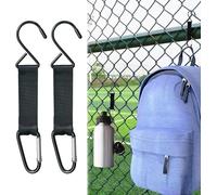 4 ganchos de mosquetón para valla, multiusos para tenis, béisbol y deportes al aire libre, ideal para colgar mochilas, tazas de agua y equipo de camping