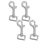 4 ganchos de seguridad de acero inoxidable con anillo cuadrado, hebilla giratoria para perros con resorte para collares de perros, correas de mochilas y carteras, cierre para llave (L59mm)