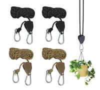 4 ganchos de trinquete ajustables con ganchos, 1/8 pulgadas, reflectante, tensor de cuerda, 4 m x 4 mm, colgador de cuerda para tienda de campaña, toldo, plantas de interior, camping
