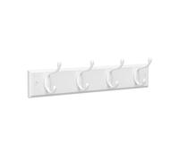 SONGMICS Perchero de Pared, 4 Ganchos Dobles de Metal, para Abrigos, Bolsos, Llaves, en la Entrada, Dormitorio, Salón, Premontado, Blanco Nube LHR23WT