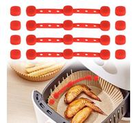 4 ganchos magnéticos de silicona para papel pergamino Air Fryer, clips resistentes al calor para papel de horno, evitan quemaduras, accesorio universal para todas las freidoras de aire caliente