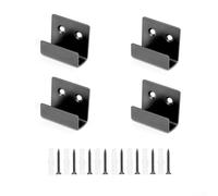 4 ganchos planos de acero inoxidable para tableros de exhibición y azulejos con diseño en forma de U y agujeros de tornillo avellanados para fijación estable y oculta de tornillos