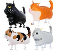 4 Globos de Animales Caminando, Globos de Papel de Aluminio con Helio, Globos de Aire para Caminar, Decoraciones de Fiestas de Cumpleaños