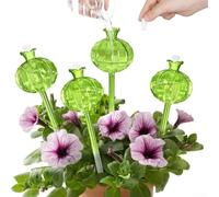 4 globos de riego para plantas de interior, diseñados para suministrar agua lentamente y mantener el suelo hidratado