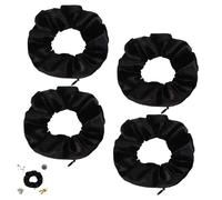 4 gomas para el pelo negras, gomas para el pelo con cremallera, accesorios de viaje de terciopelo para mujeres, gomas para el pelo con ocultación de dinero, objetos de valor para la playa, gomas para