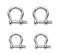 4 grillete de arco en D de acero inoxidable 304, M8, M10, con anillo en D, para aparejos pesados, eslabones de cadena de acero, aparejos de elevación de vehículos, remolque, tensión, colgar