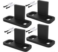 4 guías de piso ajustables para puerta de granero, puerta corredera negra para estabilizador para evitar balanceos, hardware de montaje inferior resistente para puertas interiores de madera, sistema