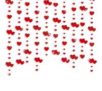 4 guirnaldas de corazón rojo para decoración de San Valentín, decoración romántica, colgante de pancartas para San Valentín, boda, cumpleaños, día de la madre, Navidad, 4 x 4 m