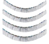 4 guirnaldas de flecos de aluminio, plateadas, 35 x 200 cm, guirnaldas de oropel con purpurina, decoración colgante para bodas, cumpleaños, fiestas temáticas, Navidad, fiestas (plata 1)