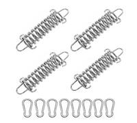 4 hebillas de resorte para tienda de campaña con 8 clips de mosquetón, tensor de cuerda de acero inoxidable resistente para toldo de camping