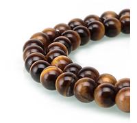 4 hebras de piedras preciosas curativas de ojo de tigre amarillo dorado natural de 6 mm, cuentas redondas sueltas espaciadoras de piedra preciosa (232-248 piezas) para hacer joyas y manualidades