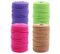 4 Hilos de macramé de 3 mm x 100 m, Juego de macramé de algodón, Accesorios de Hilo de algodón, Lana para Tejer, Juego de macramé para Principiantes, Cuerda de algodón para Manualidades, Punto