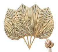 4 Hojas de Palma secas naturalmente de 17 x 9 con Tallos, Ramo de Hojas de Palma Tropicales Doradas Bohemias para Boda, hogar, Cocina, decoración de jarrón