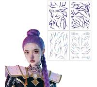 4 hojas de tatuajes para demonios, tatuajes temporales para disfraces de demonios, K pop Hunter Anime Disfraces, para cosplay, carnaval, Halloween, noches en el escenario