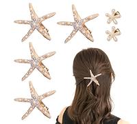 4 horquillas de estrella de mar, 2 horquillas de flores, accesorios de boda, pinzas para el pelo, elegantes accesorios para el pelo antideslizante para niñas y niñas